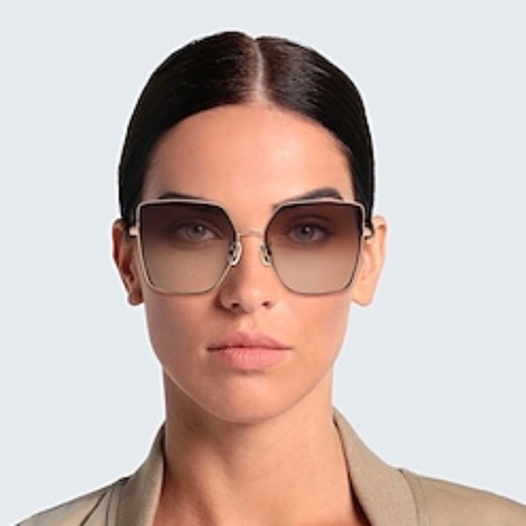 NWT MaxMara MM0052-H Natalia Sunglasses Gray/Gold Oversized Butterfly